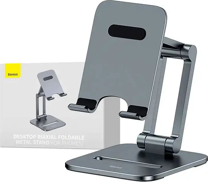 Mbajtës tavoline Baseus Biaxial për celular, gri Mbajtës tavoline Baseus Biaxial për celular, gri