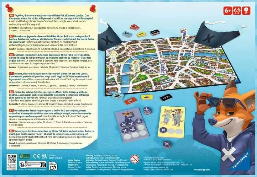 Lojë tavoline Ravensburger Scotland Yard Junior, për fëmijë, 2-4 lojtarë, 15 min