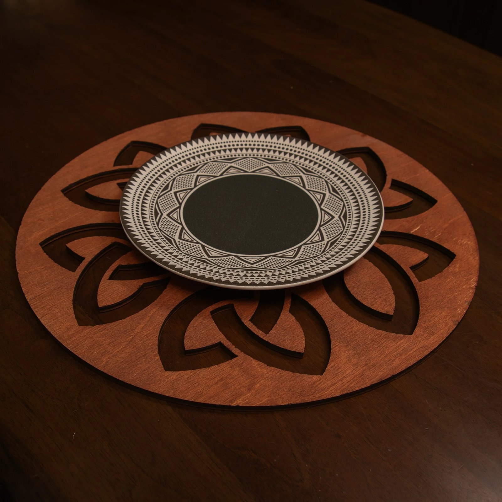 Set nënshimesh druri për tavolinë (6 copë), Hermia, Lugh - ngjyrë rozë