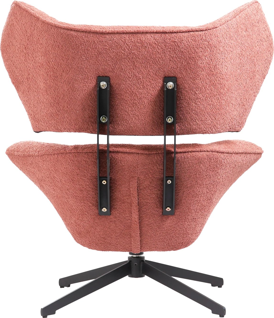 Karrige rrotulluese BRYLL FH9597.02, ngjyrë rozë boucle-bazë metalike e zezë, 86x90x97H cm