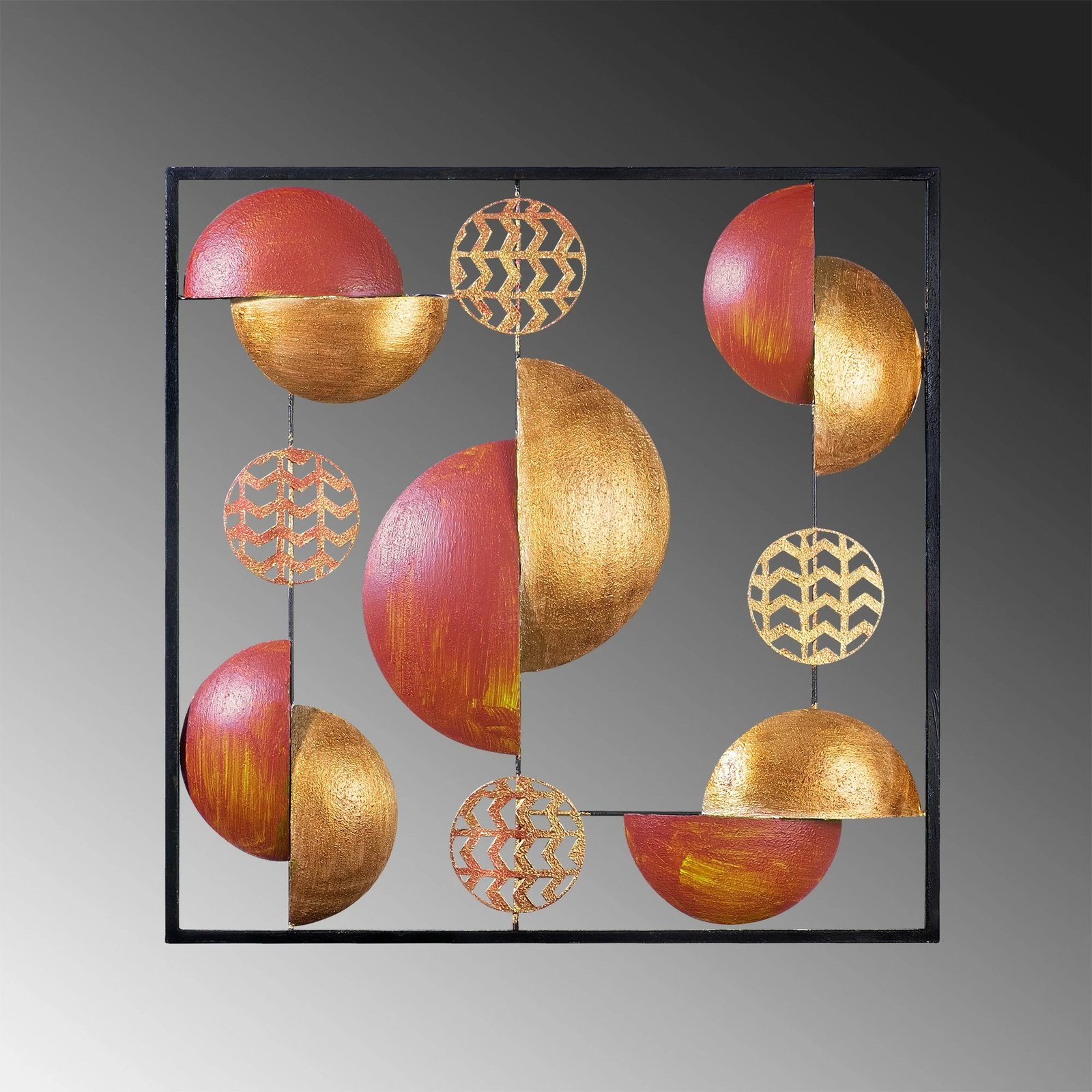 Aksesor dekorativ metalik për mur, Wallity, My World, shumëngjyrësh, 55x55cm