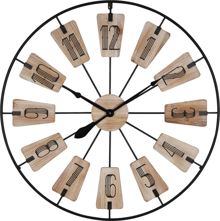 Orë muri Fepo Inart metalike, ngjyrë e zezë, 80x3x80cm