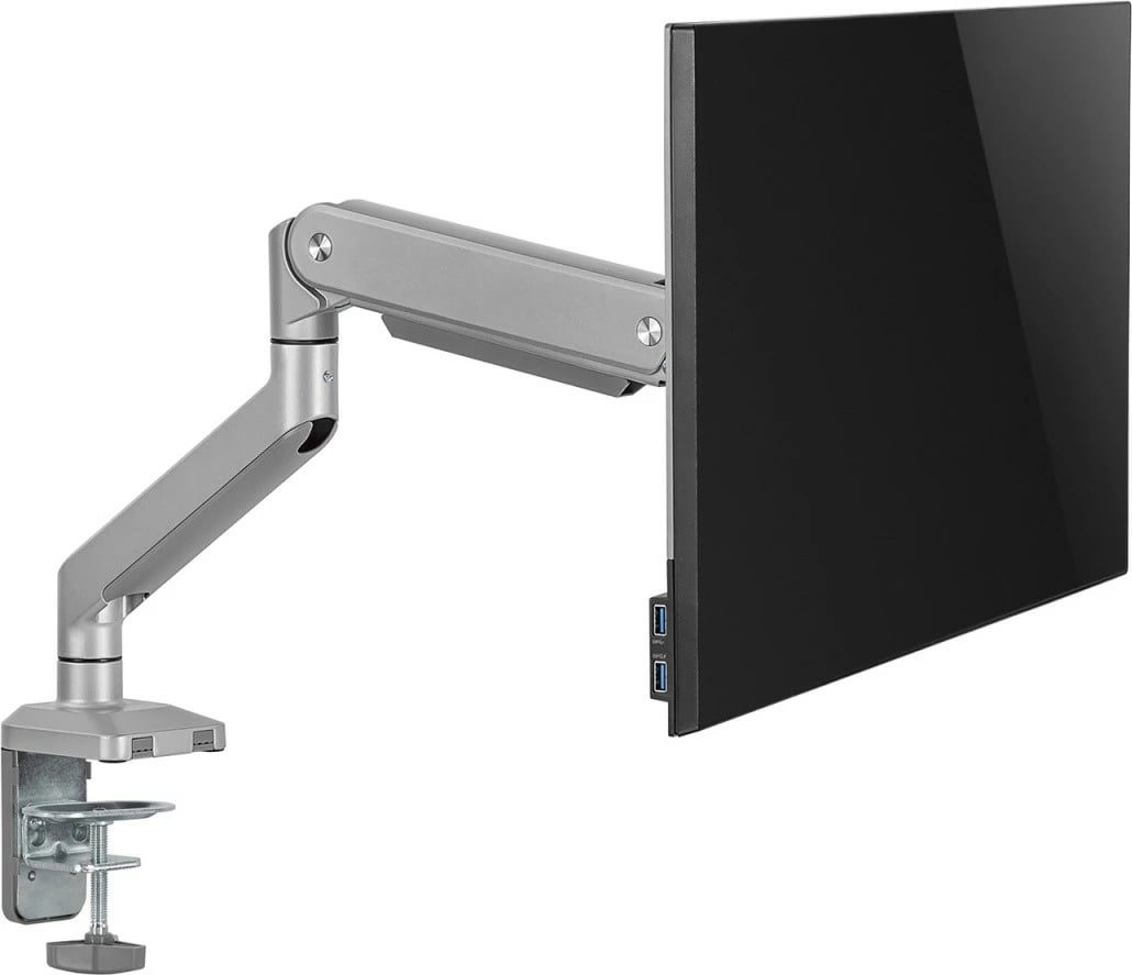 Mbajtës tavoline për monitor Maclean Ergo Office ER-447, 17-32", alumini, argjendtë