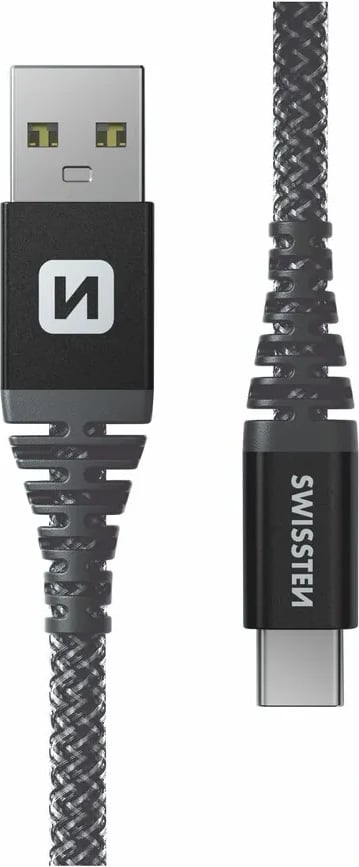Kabllo karikuese USB /USB-C Swissten, 60W. 1.5m, e zezë