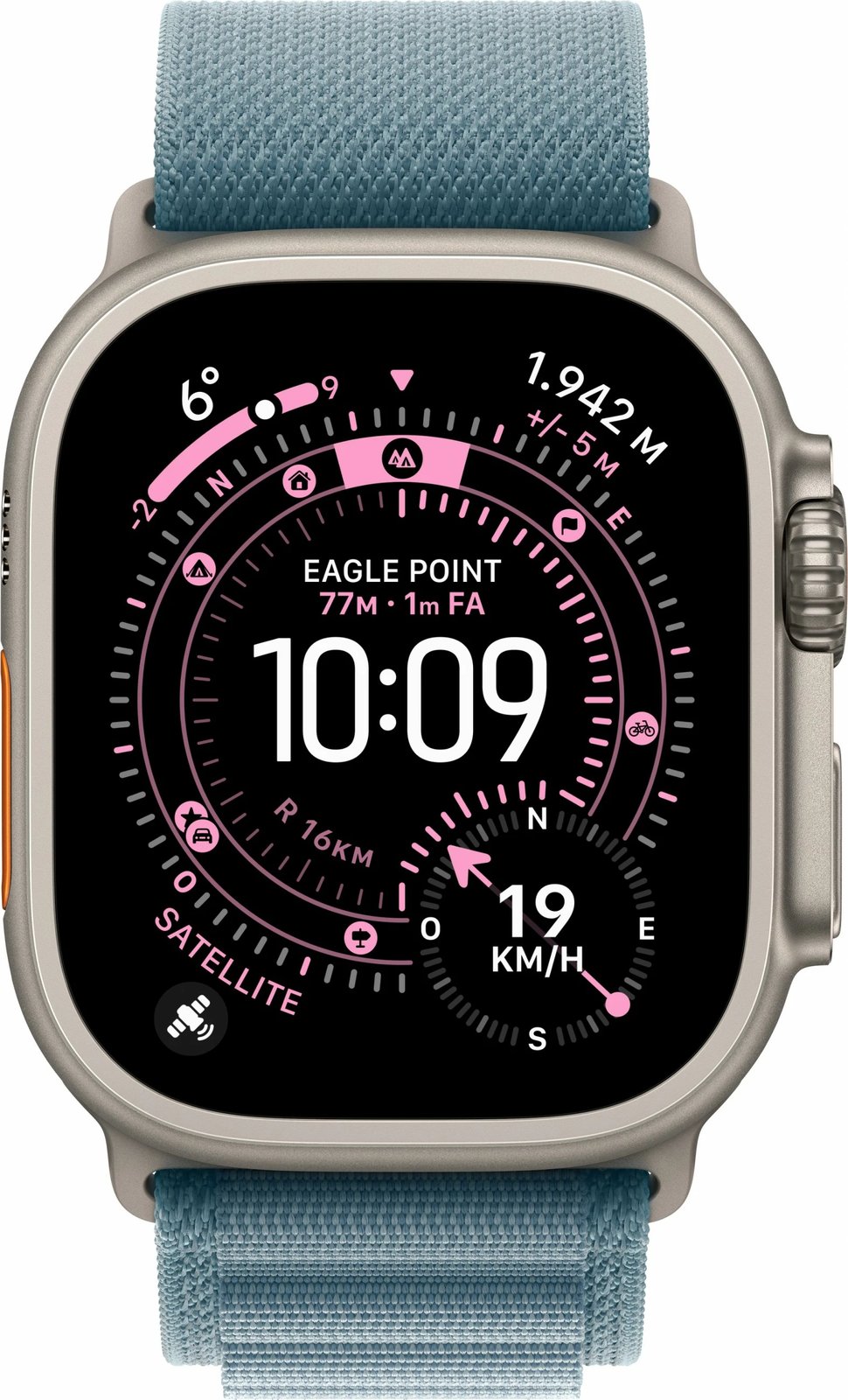 Smartwatch Apple Watch Ultra 3 Titanium Cellular 49mm Alpine Loop hellblau Medium