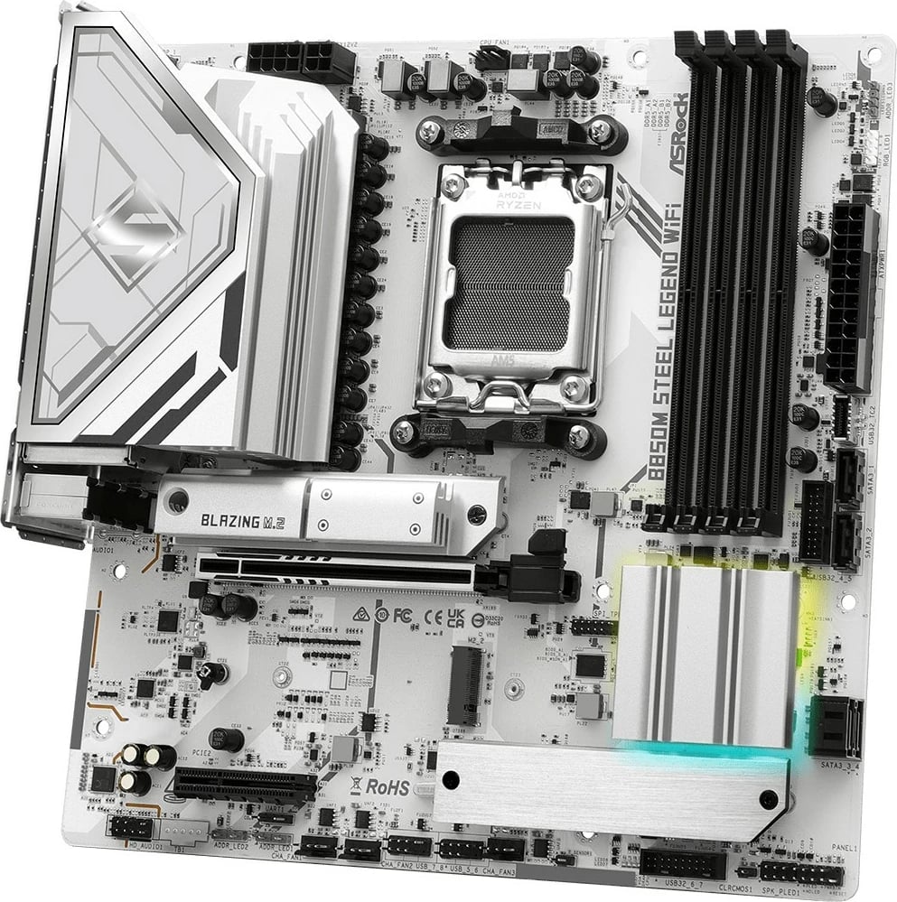 Pllakë amë ASRock B850M Steel Legend WiFi, Socket AM5, DDR5, Wi-Fi 7, e bardhë