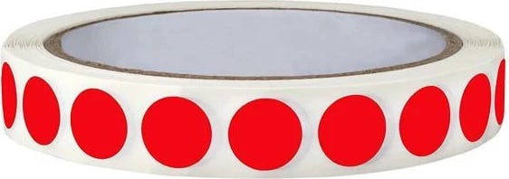 Etiketa vetëngjitëse të rrumbullakëta NEXT Ø13mm, 1000 copë, të kuqe