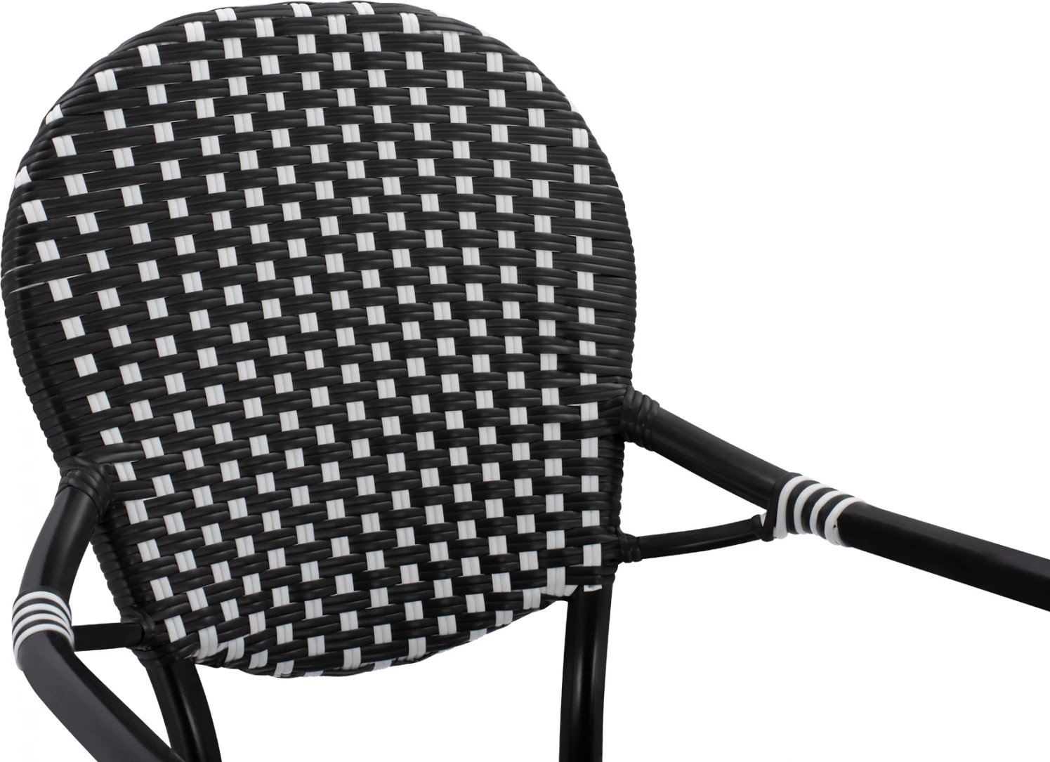 Karrige alumini me pamje bambuje, me thurje të zezë dhe të bardhë, FH5793.02, 56x63x96 cm