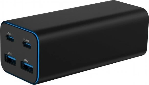 Karikues universal Gembird TA-UC-2A2C-PD100-01-BK, 100W, 2x USB-C, 2x USB-A, i zi