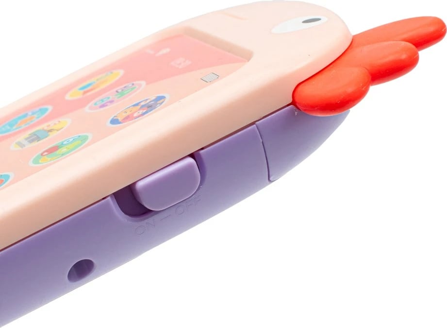 Telefon lodër edukativ, Baby Mix, me kafshues të sigurt, tinguj e melodi, për 18+ muaj, me bateri, rozë