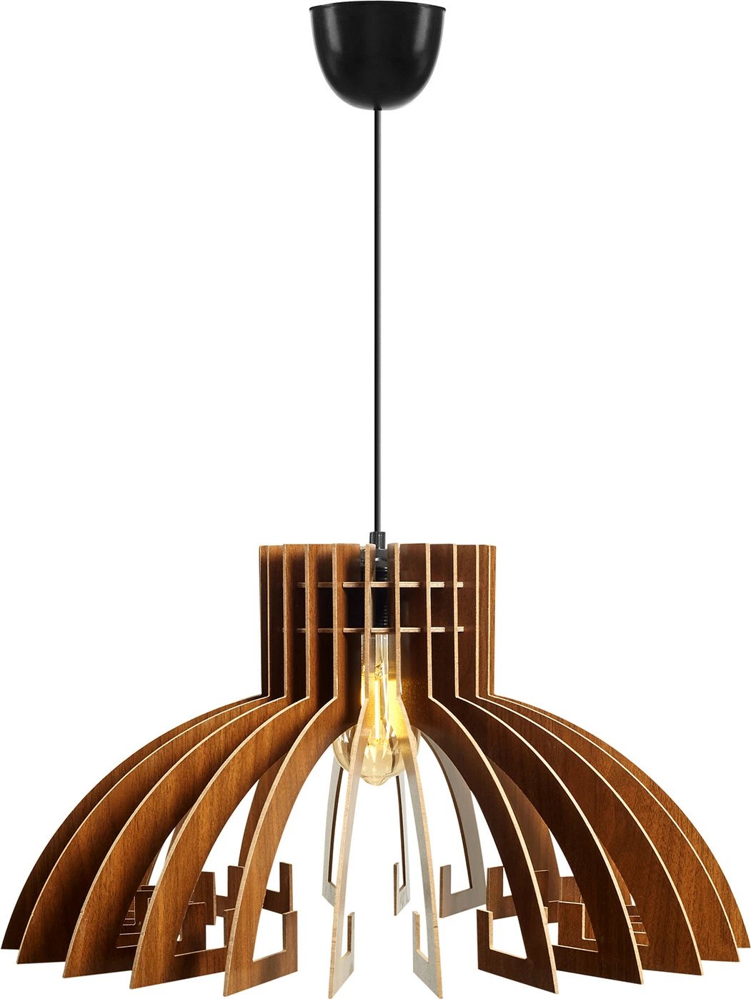 Llambë tavani Opviq, 2 copë, dizajn kurorë, MDF, ngjyrë arre, 18x39x55cm Llambë tavani Opviq, 2 copë, dizajn kurorë, MDF, ngjyrë arre, 18x39x55cm