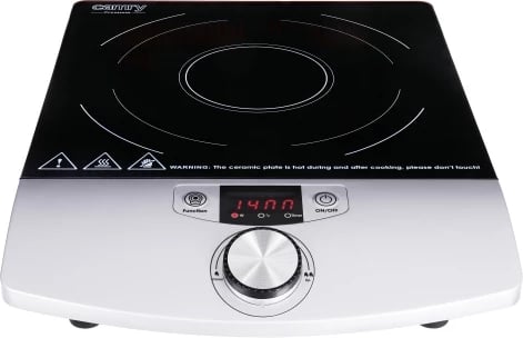 Sobë induksioni portative, Camry, CR 6515, 2000W, LCD, timer 0-180 min, rregullim temperature 60-240°C dhe fuqie, sipërfaqe qelqi qeramike Ø190mm, e zezë/argjend