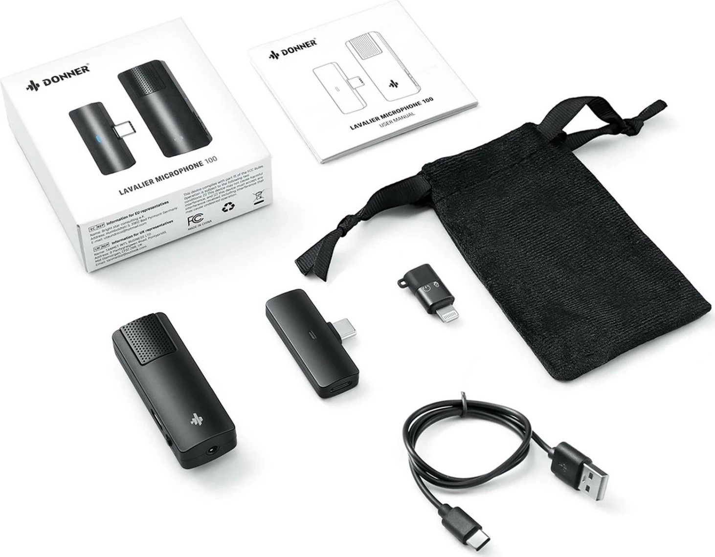 Mikrofon lavalier Donner LM-100, Aux, USB-C, Lightning