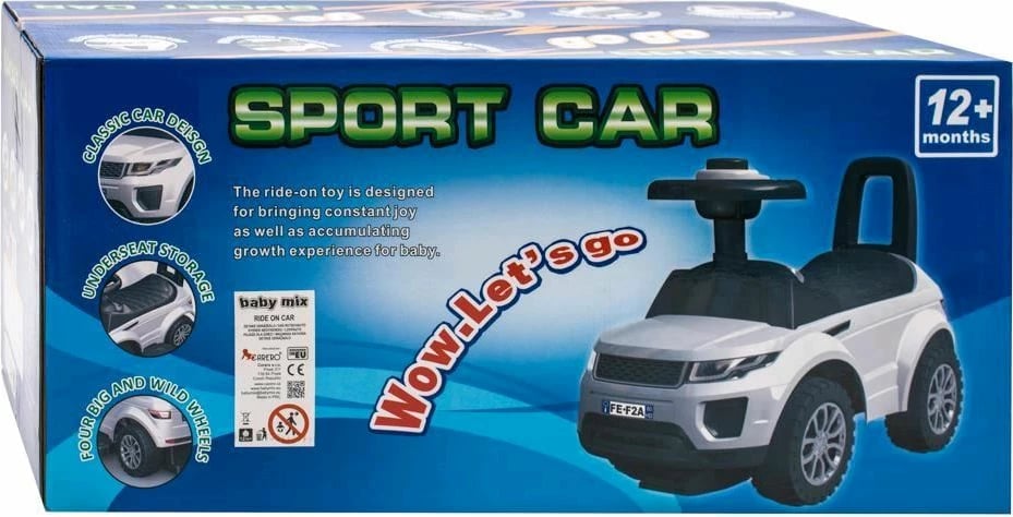 Makine lodër shtytëse, BABY MIX, SUV, 12-36 muaj, kapacitet 27 kg, timon me melodi, hapësirë nën ulëse, e bardhë