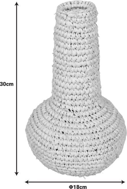 Vazo sisal Inart, ngjyrë natyrale, D18x30cm