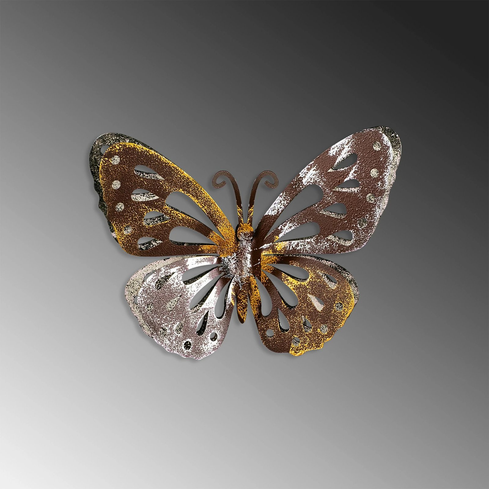 Aksesor dekorativ muri prej metali, Wallity Farfalla 2, shumëngjyrësh, 22x29cm