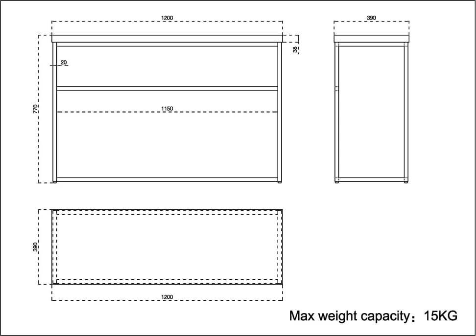 Konsol Ale, sonoma e zezë, 120x39x77