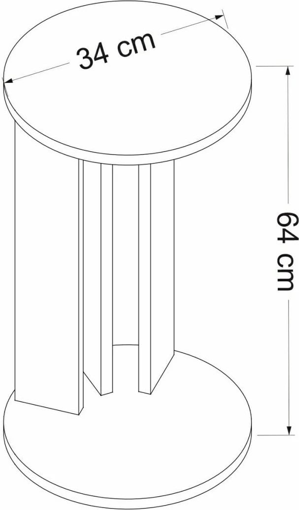 Tavolinë anësore Hanah Home, ngjyrë arre dhe antracit, Ema