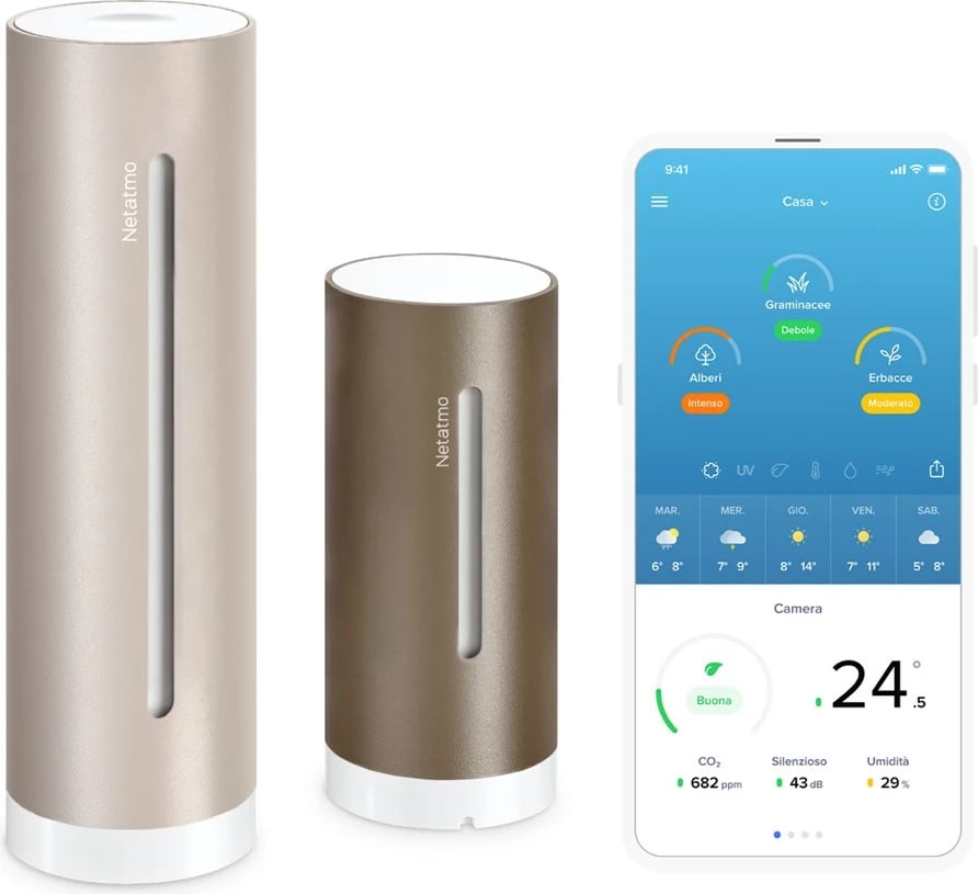 Stacion moti digjital Netatmo NWS-S, Wi-Fi, alumini, bronzi