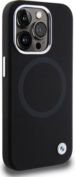 Mbështjellës BMW Signature Liquid Silicone MagSafe për iPhone 15 Pro Max, i zi