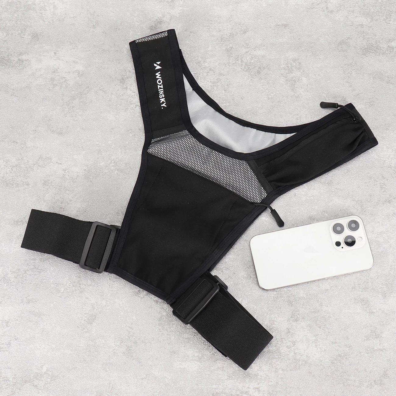 Jelek reflektues sportiv Wozinsky WKDB1, poliestër, 150g, i zi