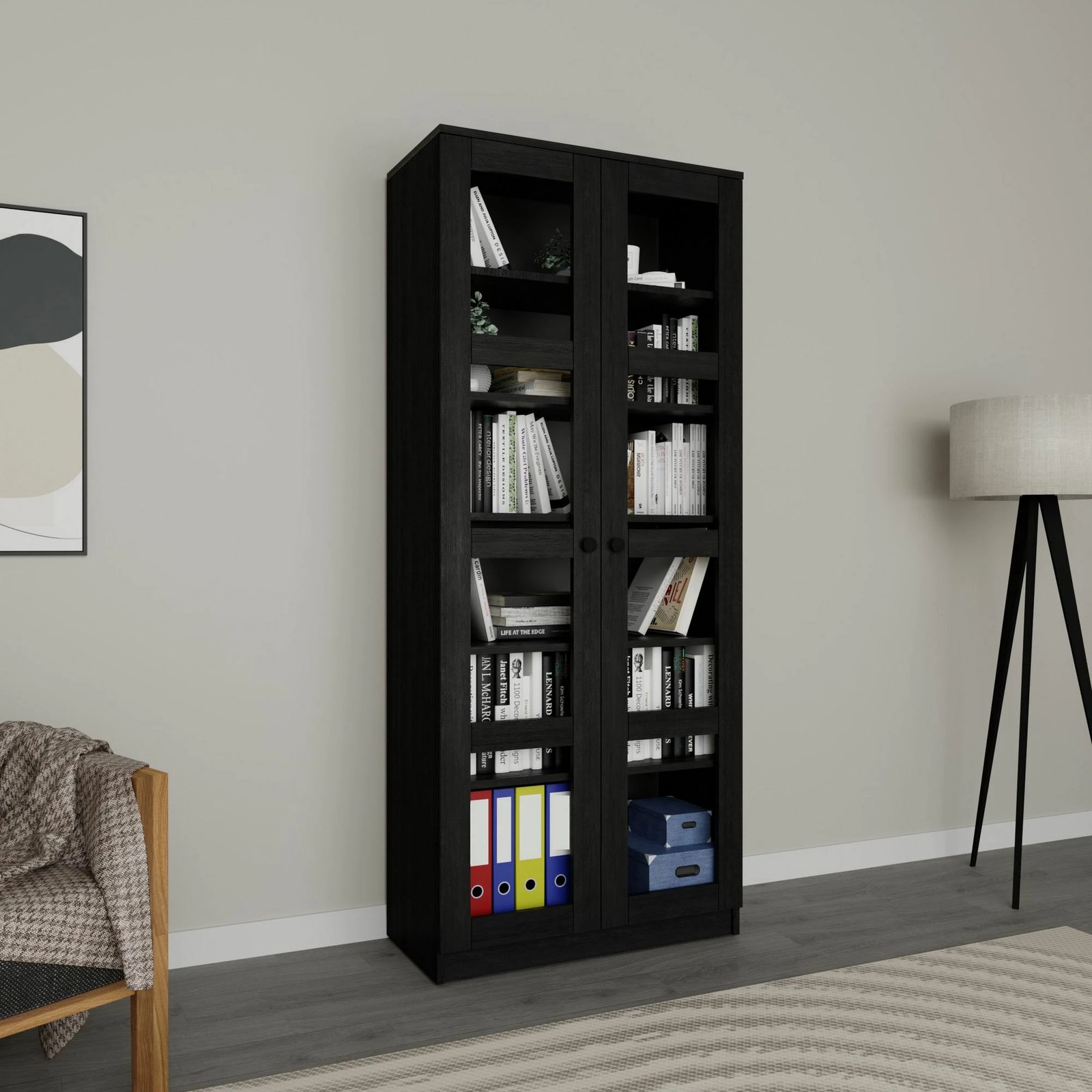 Dollap shumëpërdorimësh, ngjyrë e zezë, Skye Decor Lucas Glass 1600-92