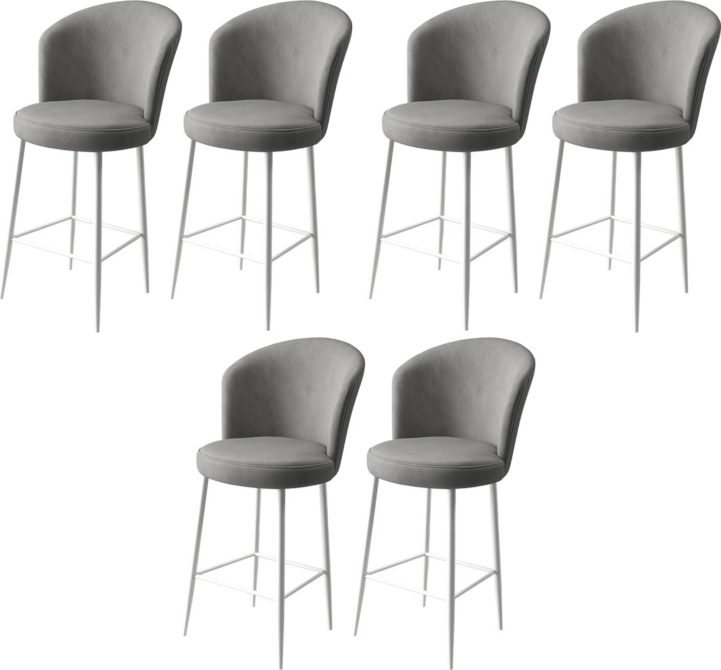 Set karrigesh për bar (6 copë), Hanah Home, Alte, gri dhe e bardhë