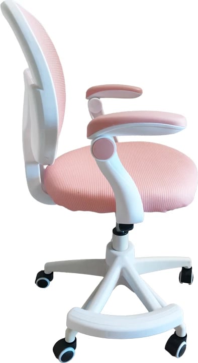 Karrige zyre për fëmijë Bernu, material rrjetë, ngjyrë rozë, 47x56x80-90cm