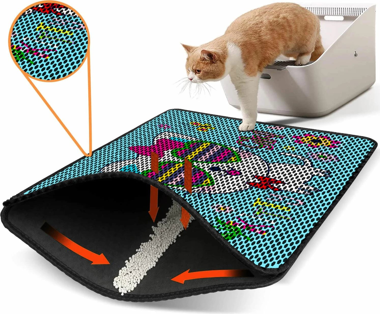 Tapet për rërë mace, shumëngjyrësh, Nrszn0048