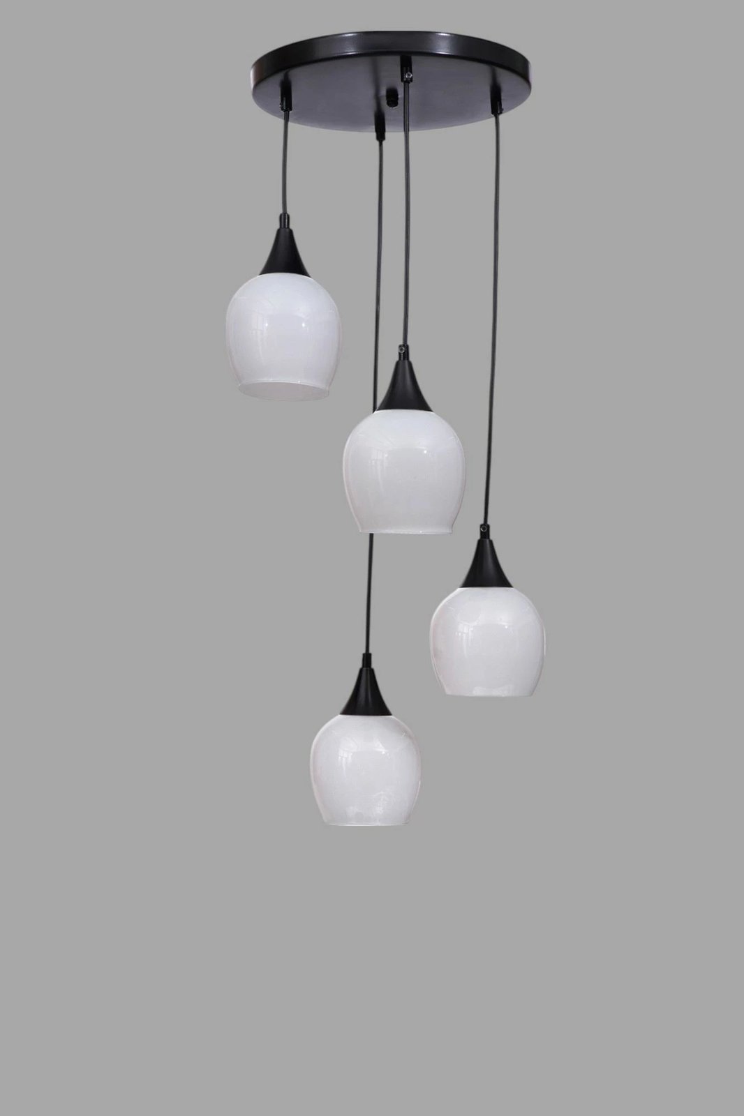 Llambadar Opviq, 9065-4, metal dhe qelq, i bardhë dhe i zi