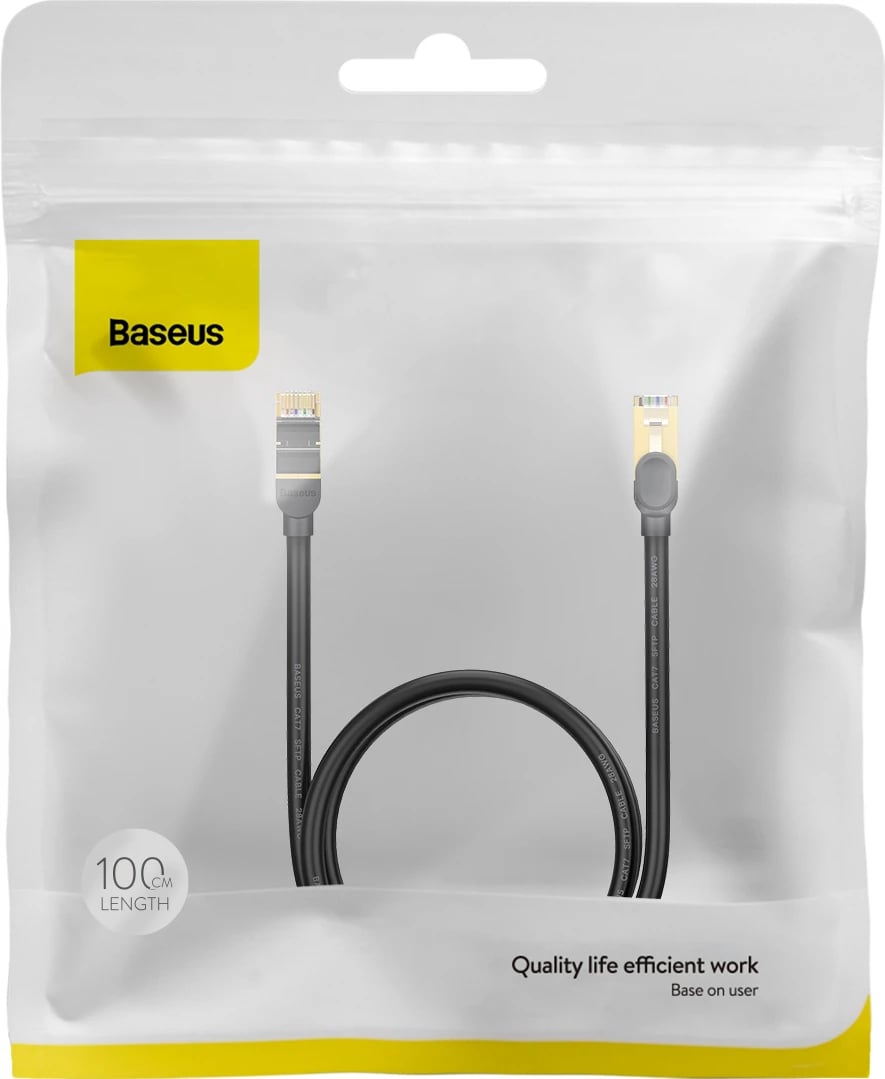 Kabllo rrjeti Baseus Speed Seven, Cat 7, RJ45, 1m, e zezë