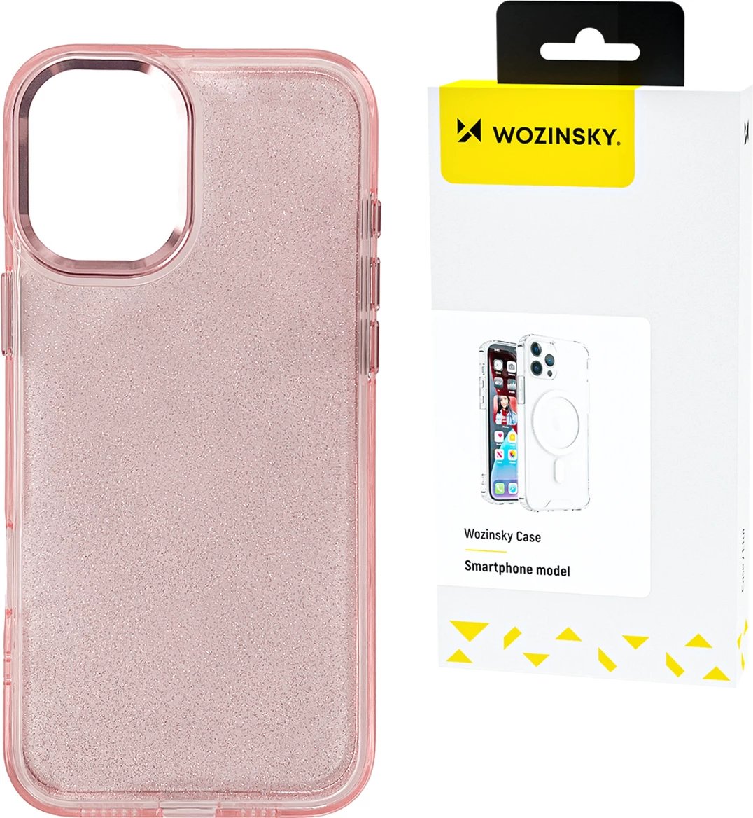 Mbështjellës Wozinsky Glitter për Samsung Galaxy S25+, rozë me shkëlqim