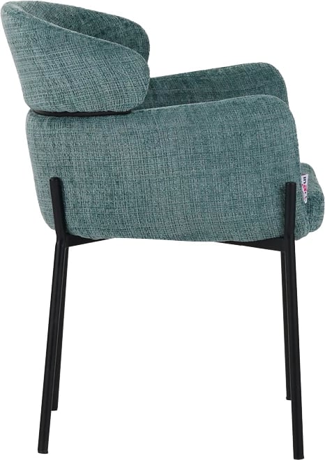 Karrige Tolerse Inart, pëlhurë jeshile, këmbë metali të zeza, 58x57x80cm