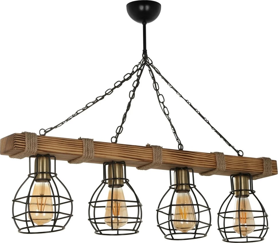 Llambë tavani druri, vintage, Opviq Tülay 4 vendesh