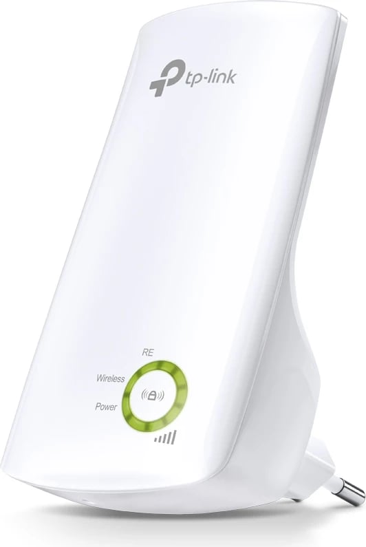 Repeater Wi‑Fi, TP-Link TL-WA854RE, N300 2.4GHz, plug-in me WPS, i bardhë