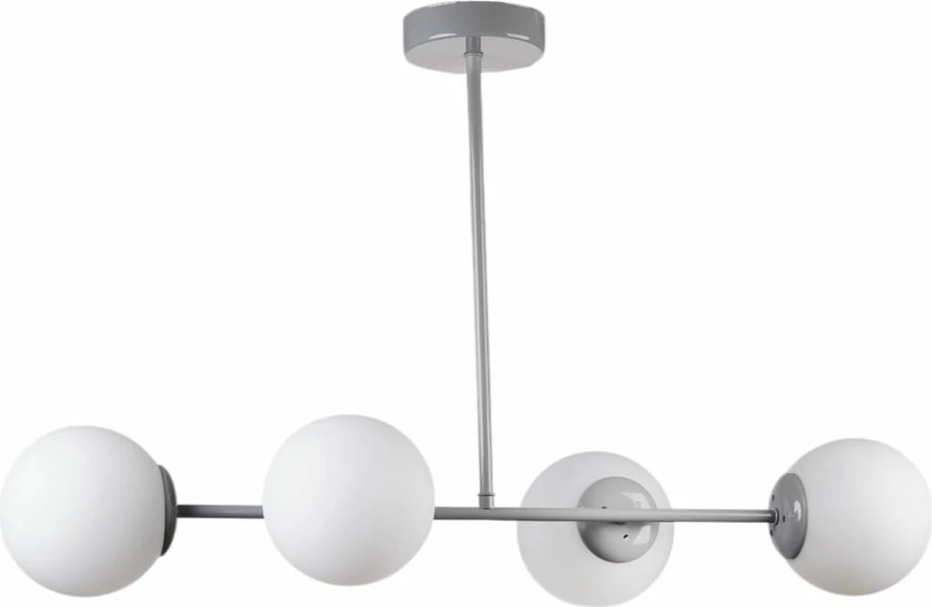 Llambadar Opviq, 8990-4, metal dhe qelq, ngjyrë e bardhë dhe gri