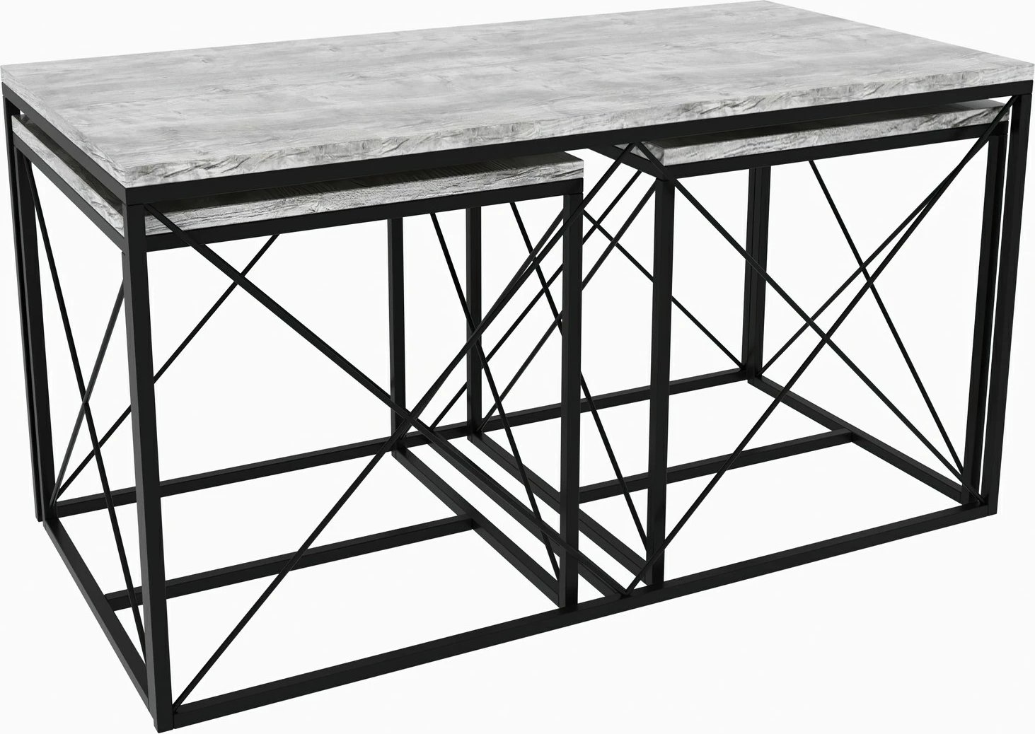 Set tavolinash kafeje Hanah Home, Defne, ngjyrë gri e çelët