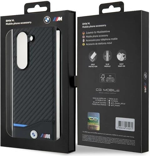 Mbështjellës BMW Magsafe Carbon për Samsung Galaxy Z Fold 6, i zi