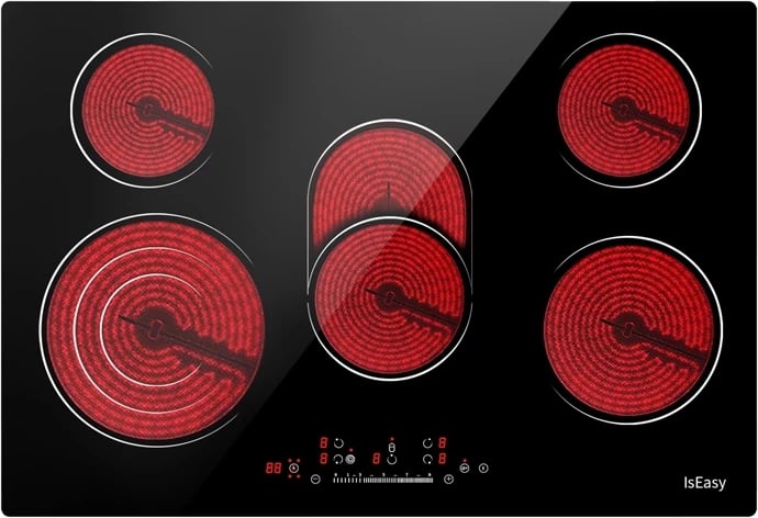 Pllakë elektrike/keramike IsEasy LT5-02, 5 zona, kontroll me prekje, e zezë