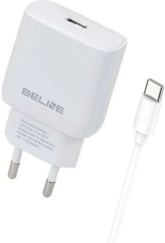 Karikues muri Beline BLNCB30, 30W, GaN, USB-C, me kabllo USB-C, Bardhë
