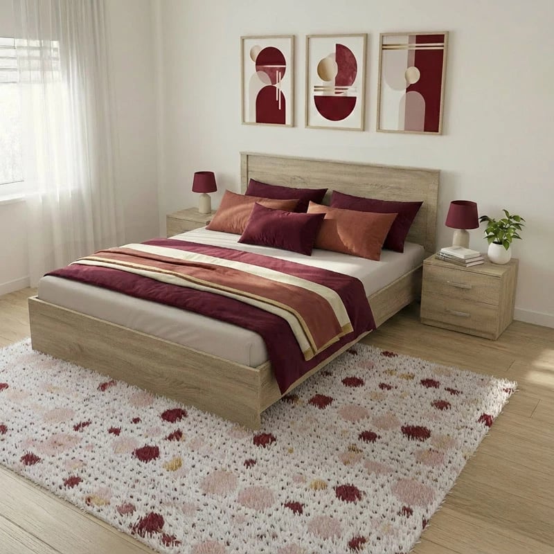 Set dhome gjumi Athos, ngjyrë sonoma, krevat 160x200cm, set 3 pjesësh