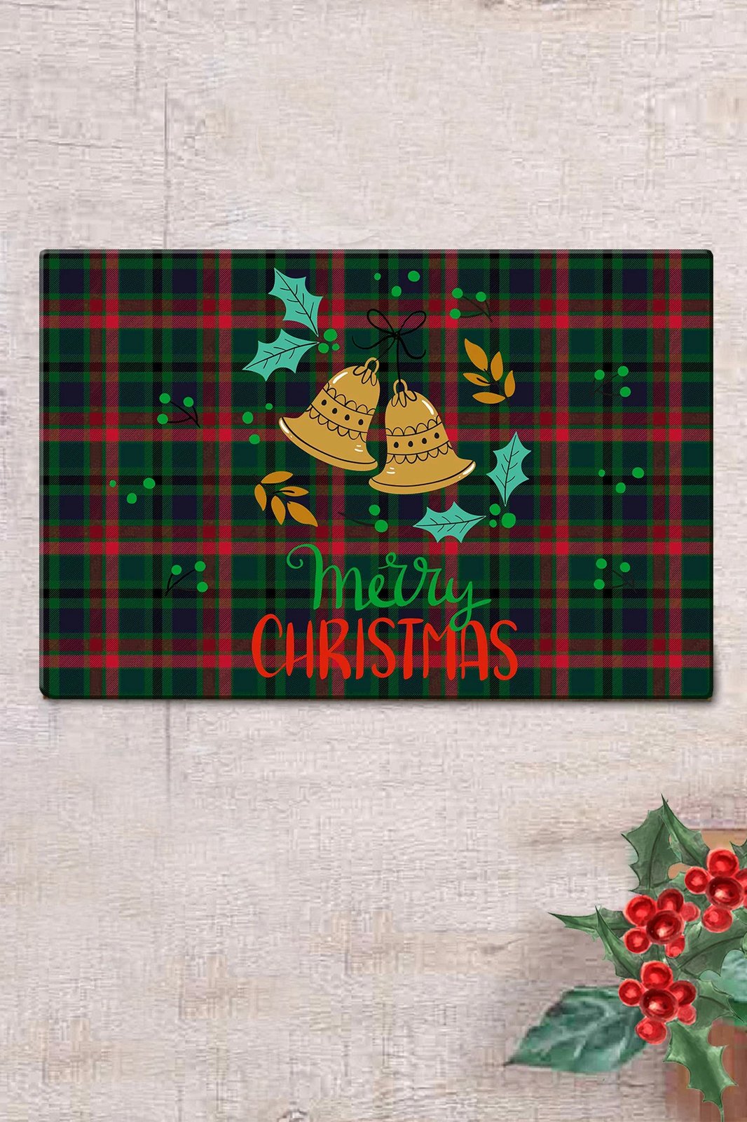 Shilte hyrëse PVC, shumëngjyrëshe, motiv Krishtlindjesh, 40x60cm