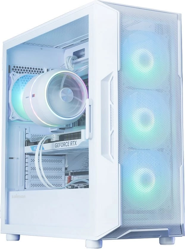 Kasë, Zalman, i3 NEO ARGB V2, Mid Tower, 4x 120mm ARGB, ATX/Micro ATX/Mini ITX, USB-C, e bardhë