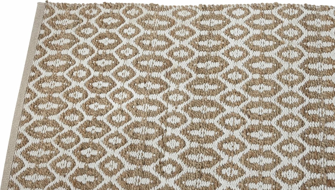 Tepih Home ESPRIT, boho, 75 x 175 cm, i bardhë/kafe