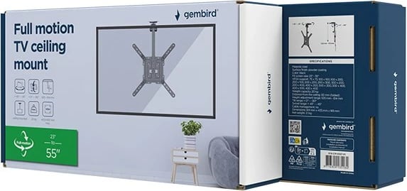 Mbajtëse tavani për TV/monitor Gembird CM-55ST-01, 23-55", e zezë