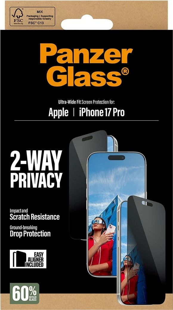 Mbrojtës ekrani PanzerGlass 2-Way Privacy për iPhone 17 Pro/UWF