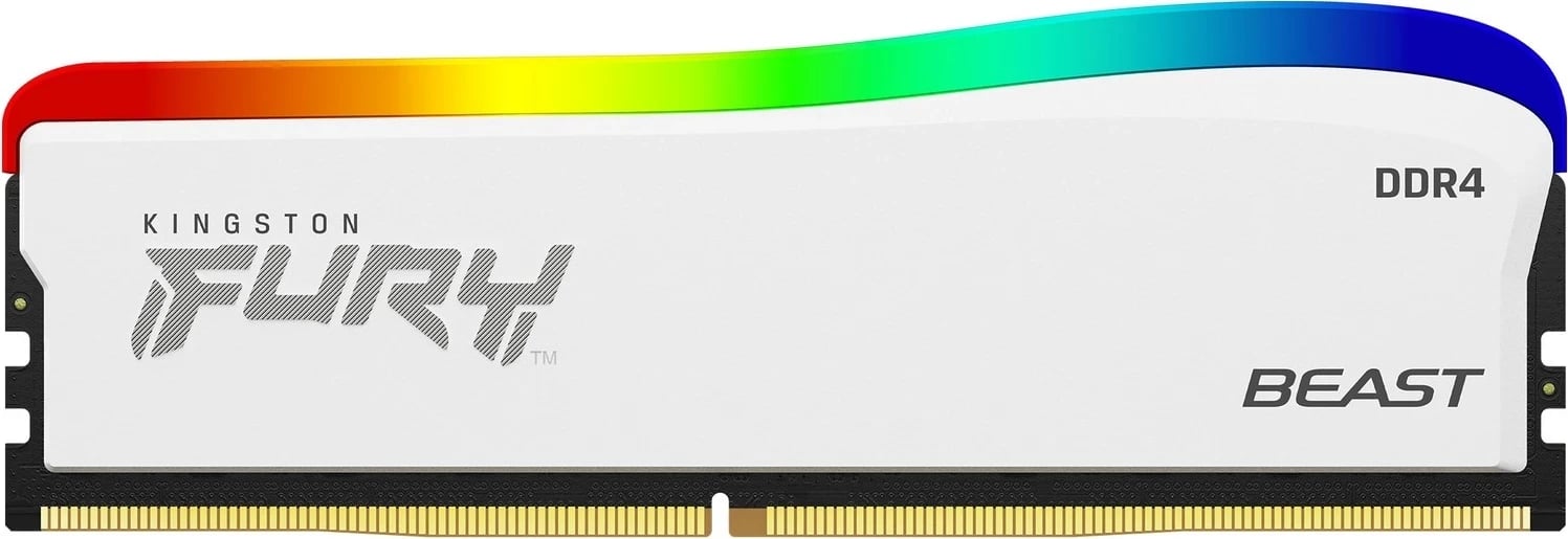 RAM memorie Kingston Fury Beast RGB Biała, 16GB RAM, 3200MHz, DDR4