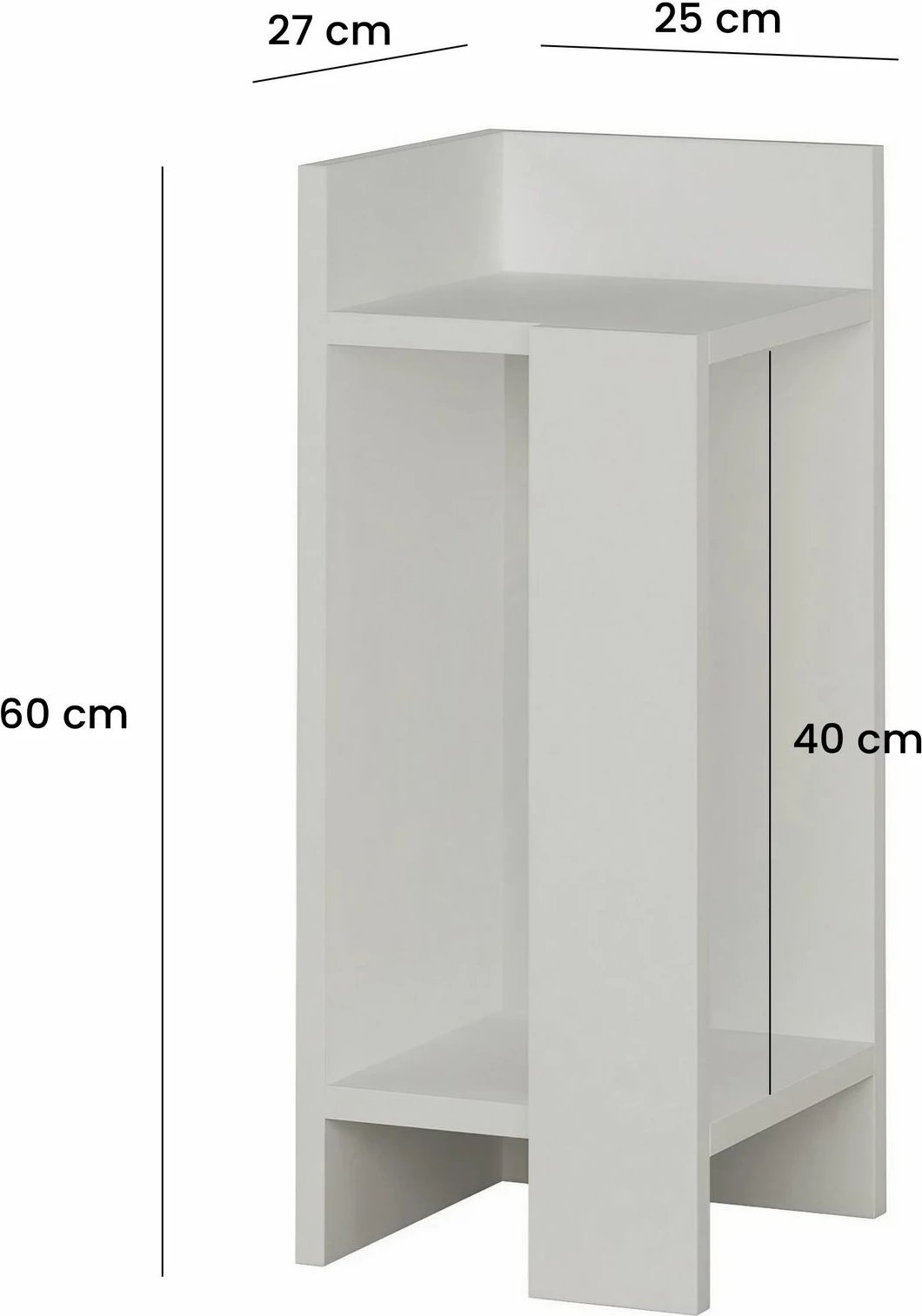 Komodinë anësore e majtë Skye Decor, Elos, e bardhë