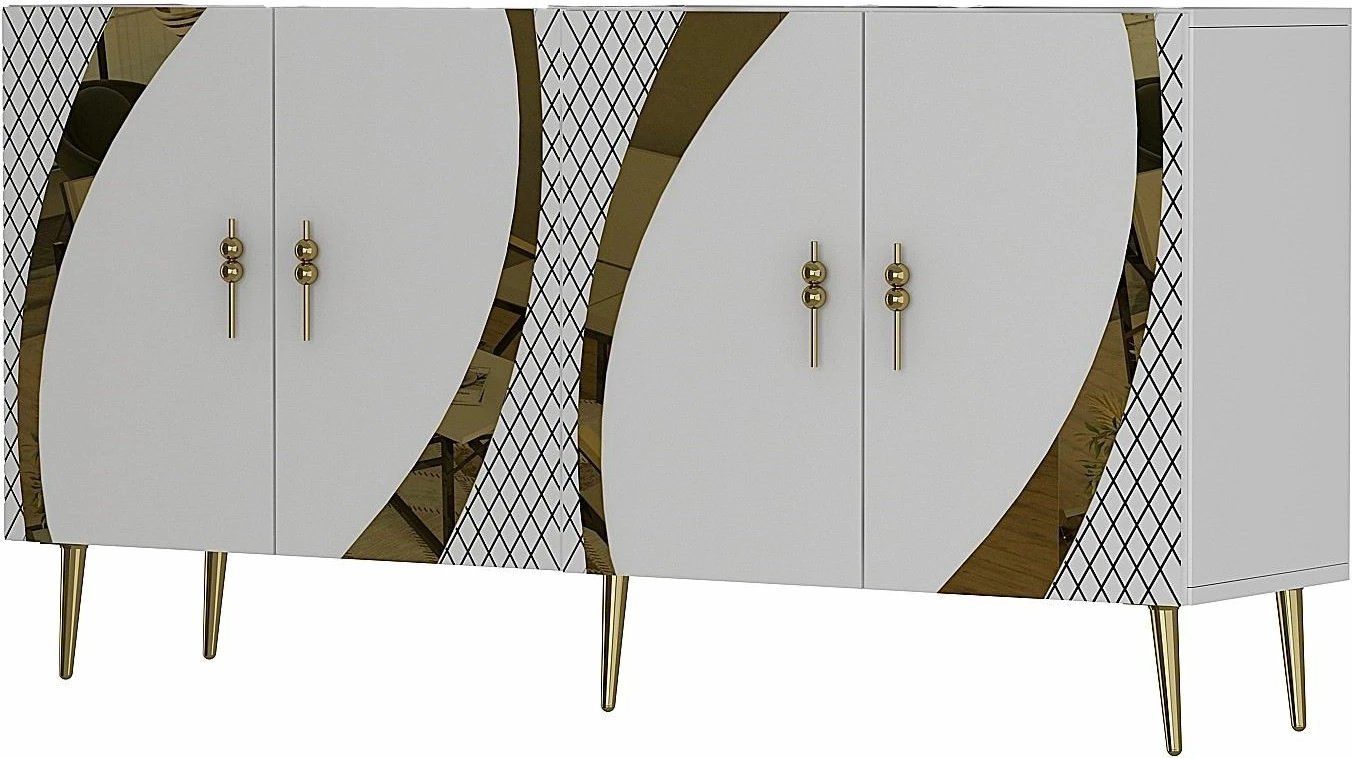 Konsol Skye Decor, Hook KB150, e bardhë, e artë