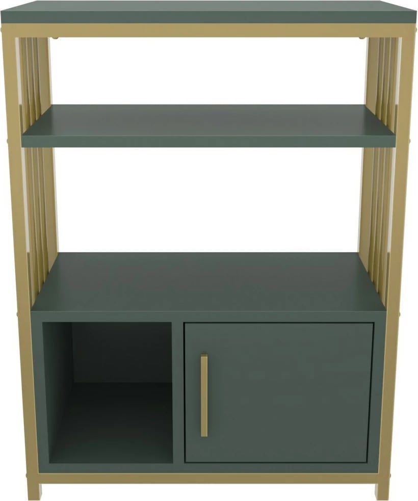 Raft librash dekorativ, ngjyrë e gjelbër dhe ari, Skye Decor, Letos